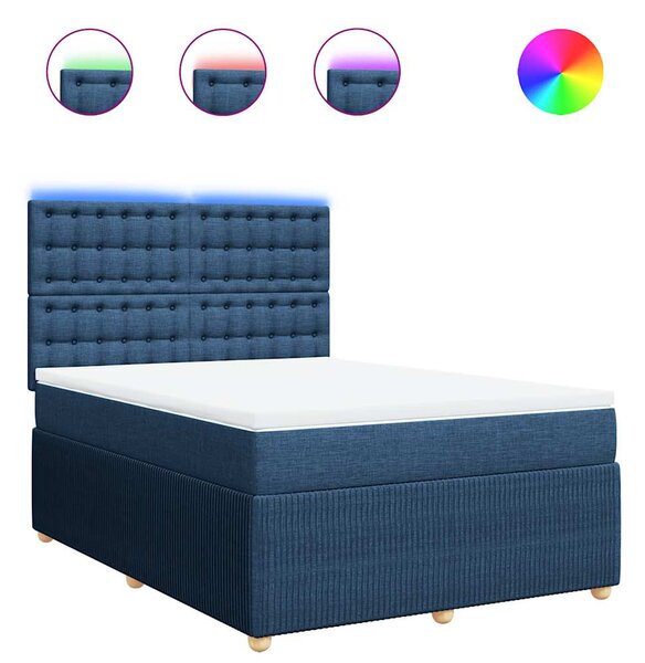 Box spring postel s matrací modrá 160x200 cm textil 3294427