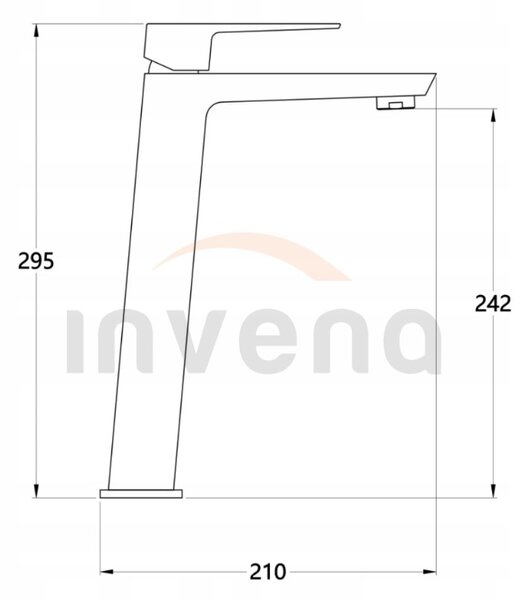 Invena Paros, vysoká umyvadlová baterie, chromová, INV-BU-09-W01-A
