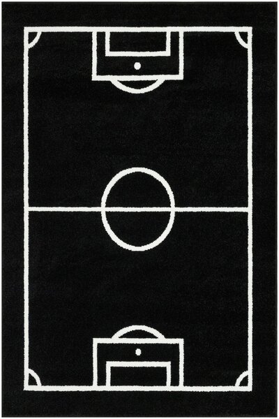Makro Abra Dětský kusový koberec Lima 6333B Fotbalové hřiště černý bílý Rozměr: 120x170 cm