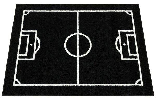 Makro Abra Dětský kusový koberec Lima 6333B Fotbalové hřiště černý bílý Rozměr: 120x170 cm