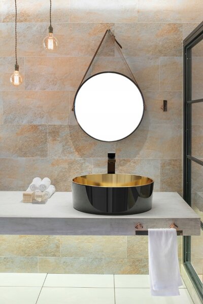 Invena Paros, vysoká umyvadlová baterie, černá matná, INV-BU-09-W04-A