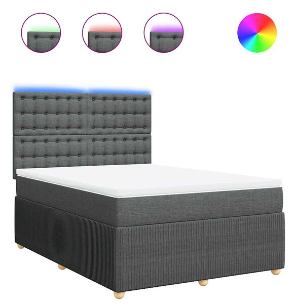 Box spring postel s matrací tmavě šedá 160x200 cm textil 3294422