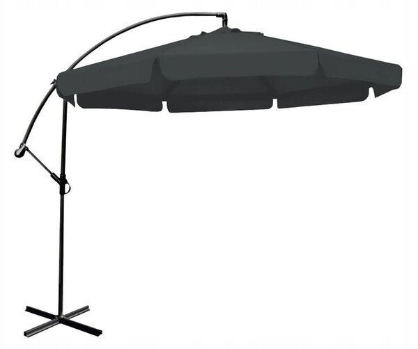 ShopJK ZAHRADNÍ SLUNEČNÍK 350 CM TMAVĚ ŠEDY