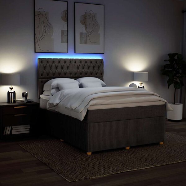 Box spring postel s matrací taupe 160x200 cm textil 3294418