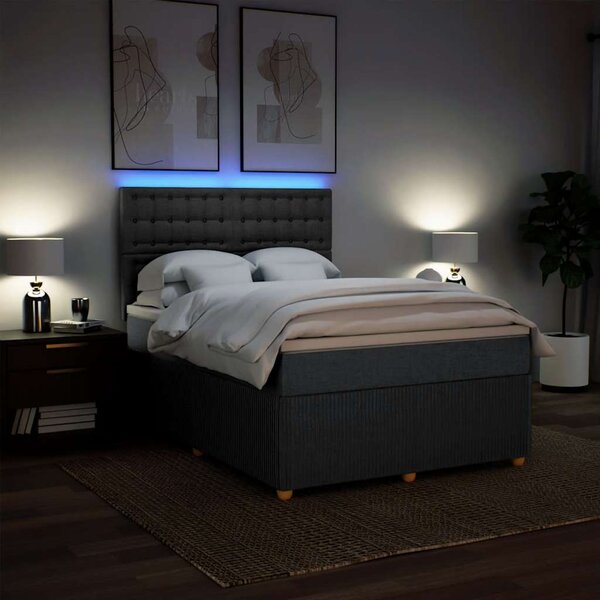 Box spring postel s matrací tmavě šedá 160x200 cm textil 3294422
