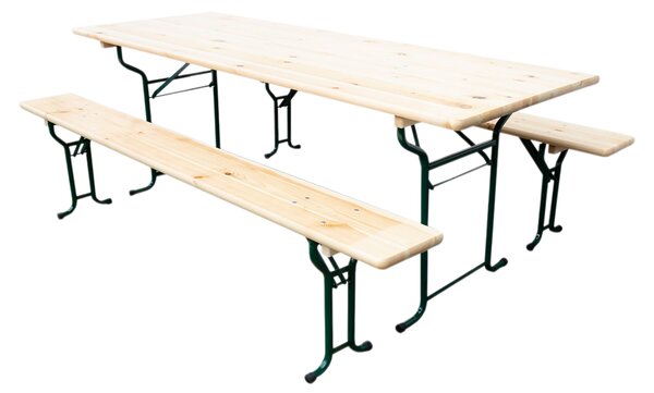 Pivní set LUX 220x70cm – masiv smrk - stůl + lavice