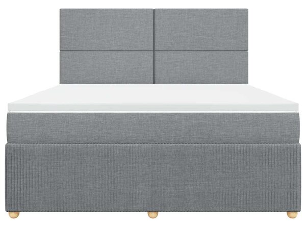 Box spring postel s matrací světle šedá 180 x 200 cm textil 3294428