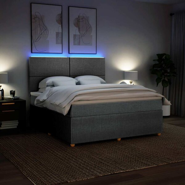 Box spring postel s matrací světle šedá 180 x 200 cm textil 3294428