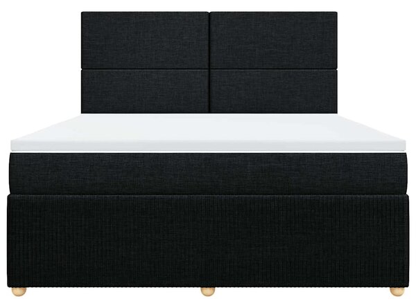 Box spring postel s matrací černá 180x200 cm textil 3294430
