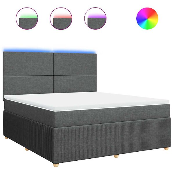 Box spring postel s matrací tmavě šedá 180x200 cm textil 3294429