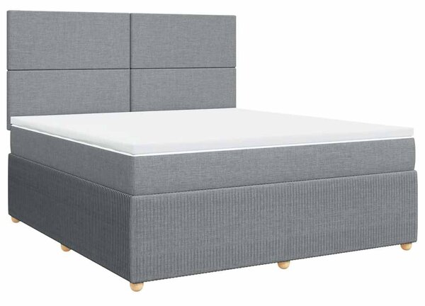 Box spring postel s matrací světle šedá 180 x 200 cm textil 3294428