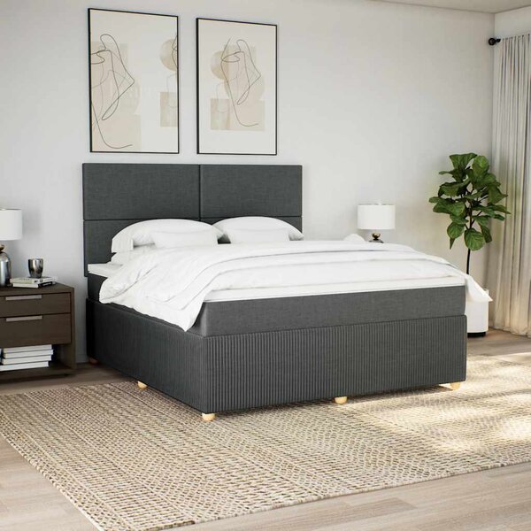 Box spring postel s matrací tmavě šedá 180x200 cm textil 3294429