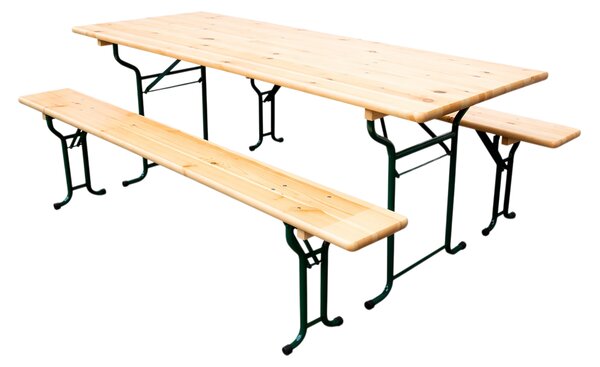 Pivní set LUX 220x50cm – masiv smrk - stůl + lavice