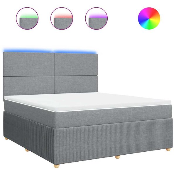 Box spring postel s matrací světle šedá 180 x 200 cm textil 3294428