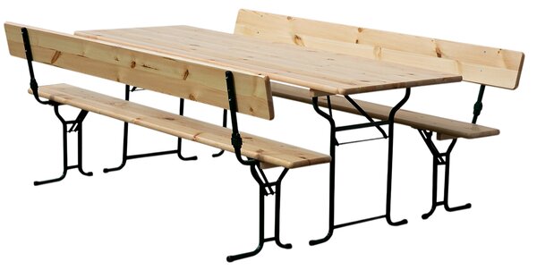 Pivní set LUX 220x70 cm - masiv smrk - stůl + lavice s opěrkou