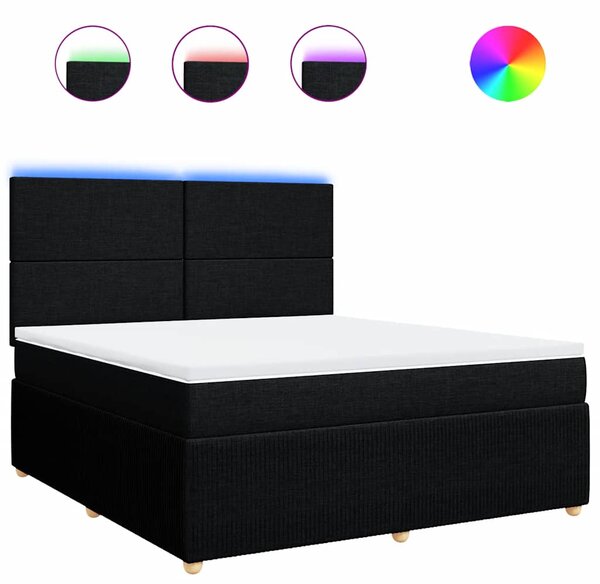 Box spring postel s matrací černá 180x200 cm textil 3294430