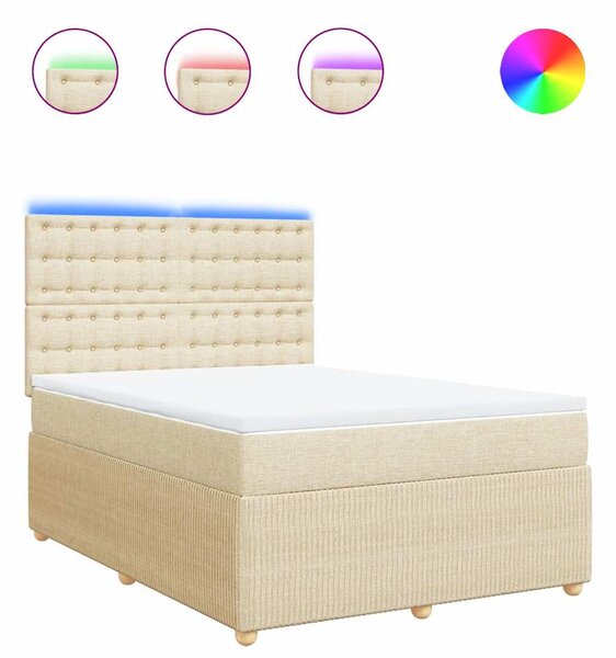 Box spring postel s matrací krémová 160x200 cm textil 3294426