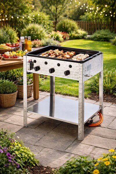 Gastro gril PELVIS 10 kW – plynový gril | 3 hořáky, nerez