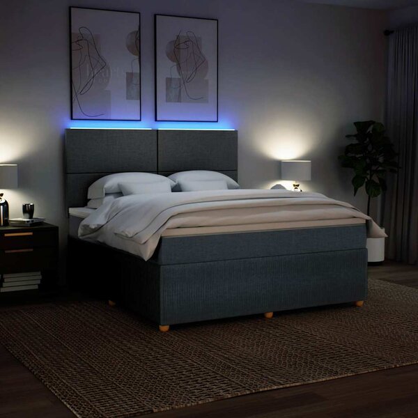 Box spring postel s matrací tmavě šedá 180x200 cm textil 3294429