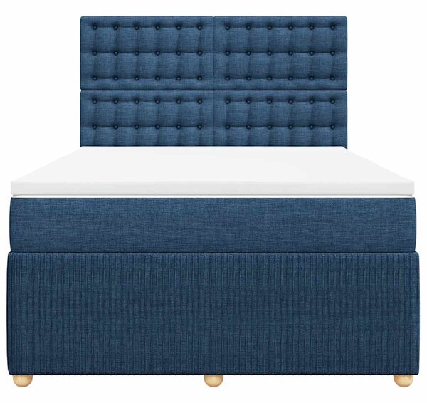 Box spring postel s matrací modrá 160x200 cm textil 3294427