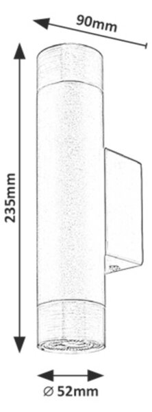 Rabalux nástěnné svítidlo Zircon GU10 2X MAX 5W matná černá 5073