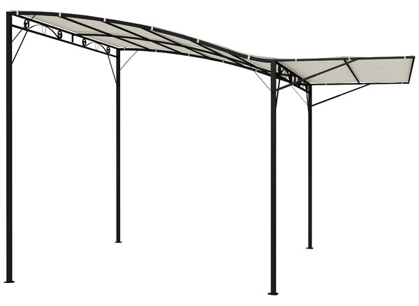 Outsunny Pergola Pavilon 3x2,5m Ocelový Voděodolný Slunečník s Nastavitelnou Střechou Montáž na Zeď Freestanding Zahradní Zastřešení pro Balkon Krémov