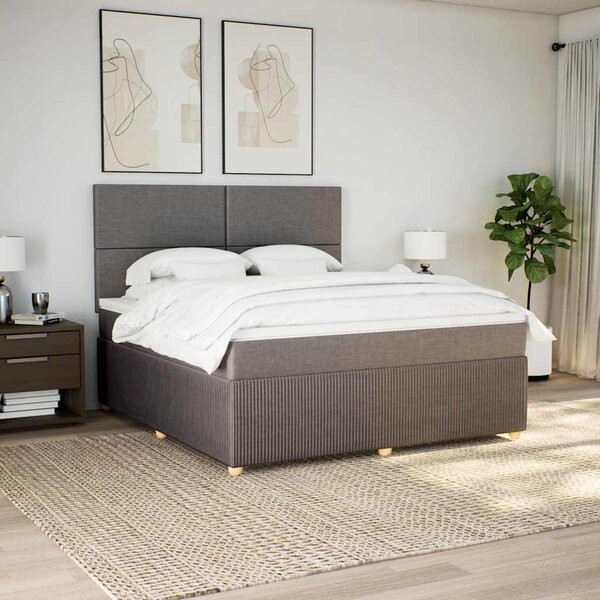 Box spring postel s matrací taupe 180x200 cm textil 3294432