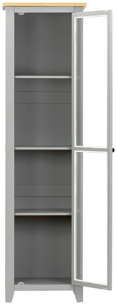 VITRÍNA, dub, borovice, šedá, čiré, přírodní barvy, 56/200/43 cm MID.YOU - Kredence a vitríny, Online Only