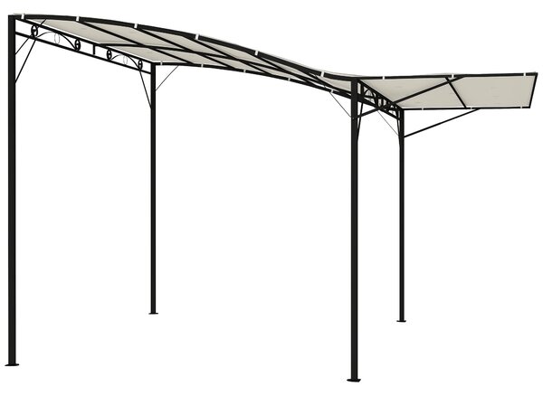 Outsunny Pergola Pavilon 3x2,5m Ocelový Voděodolný Slunečník s Nastavitelnou Střechou Montáž na Zeď Freestanding Zahradní Zastřešení pro Balkon Krémov