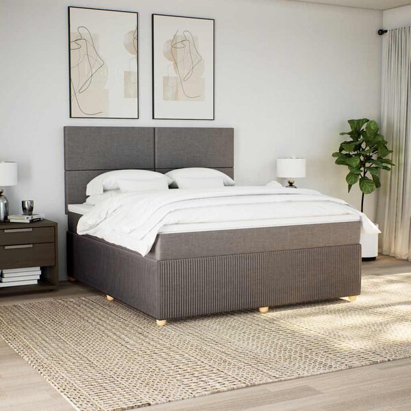 Box spring postel s matrací taupe 180x200 cm textil 3294432