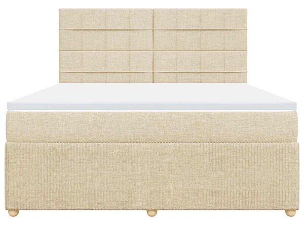 Box spring postel s matrací krémová 180x200 cm textil 3294440