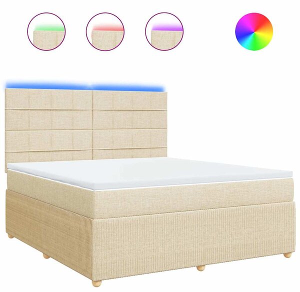 Box spring postel s matrací krémová 180x200 cm textil 3294440