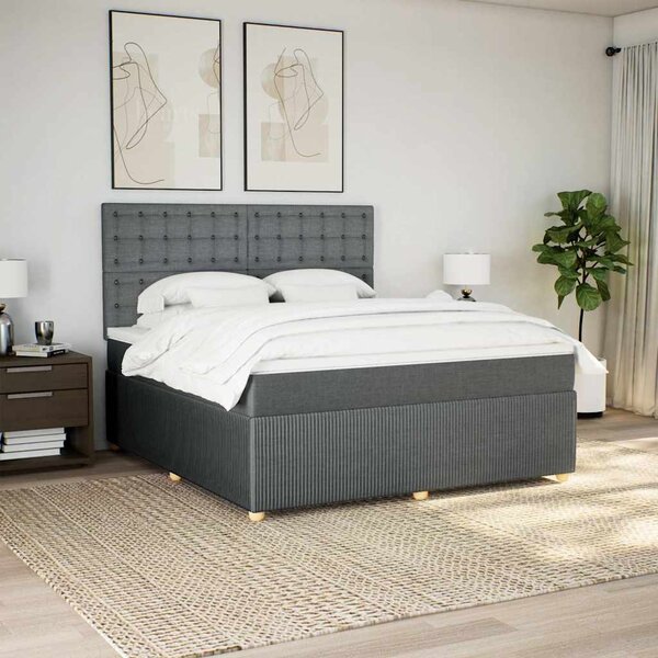 Box spring postel s matrací tmavě šedá 180x200 cm textil 3294450