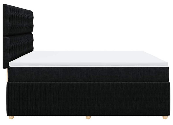 Box spring postel s matrací černá 180x200 cm textil 3294444