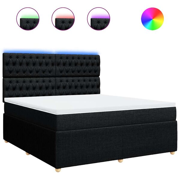 Box spring postel s matrací černá 180x200 cm textil 3294444