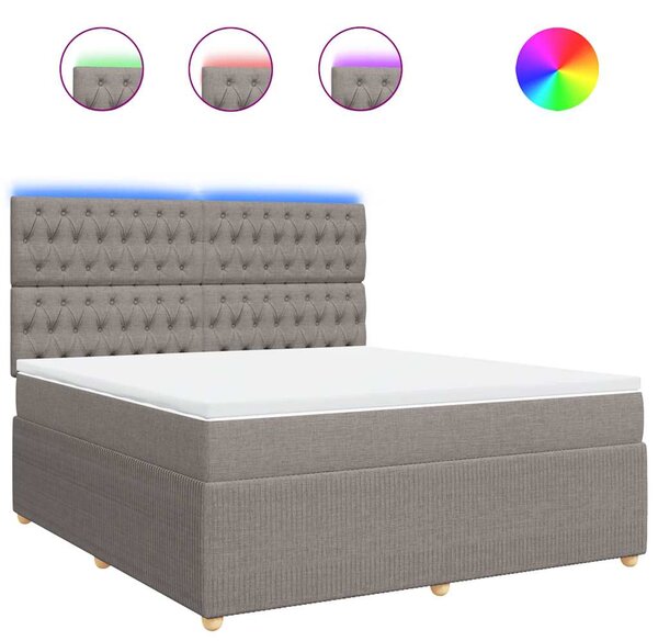 Box spring postel s matrací taupe 180x200 cm textil 3294446