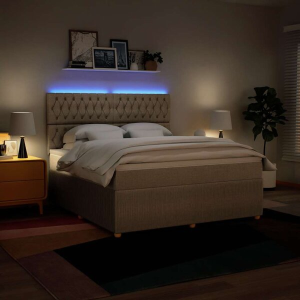Box spring postel s matrací krémová 180x200 cm textil 3294447