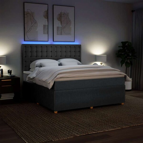 Box spring postel s matrací tmavě šedá 180x200 cm textil 3294450
