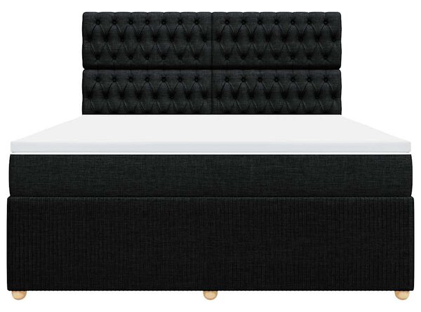 Box spring postel s matrací černá 180x200 cm textil 3294444