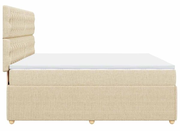 Box spring postel s matrací krémová 180x200 cm textil 3294447
