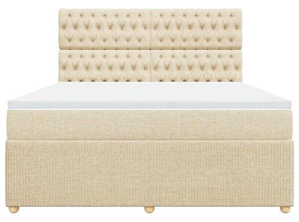 Box spring postel s matrací krémová 180x200 cm textil 3294447