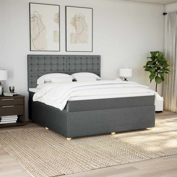 Box spring postel s matrací tmavě šedá 180x200 cm textil 3294450