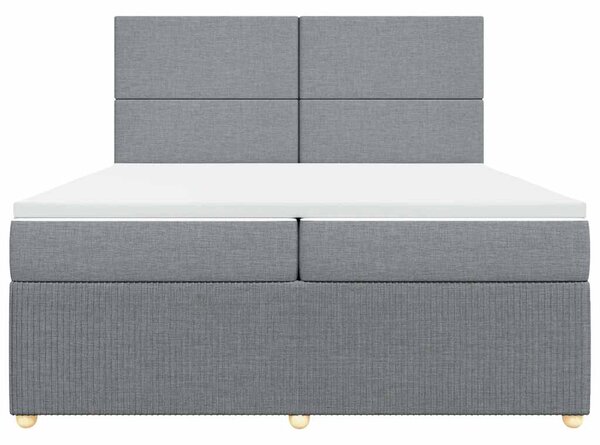 Box spring postel s matrací světle šedá 200 x 200 cm textil 3294456