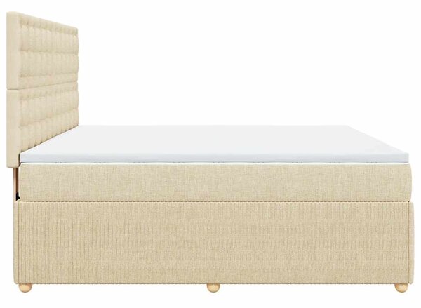 Box spring postel s matrací krémová 180x200 cm textil 3294454