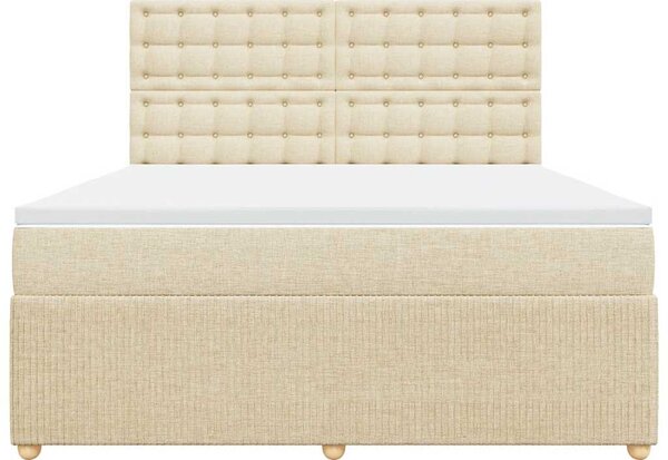 Box spring postel s matrací krémová 180x200 cm textil 3294454