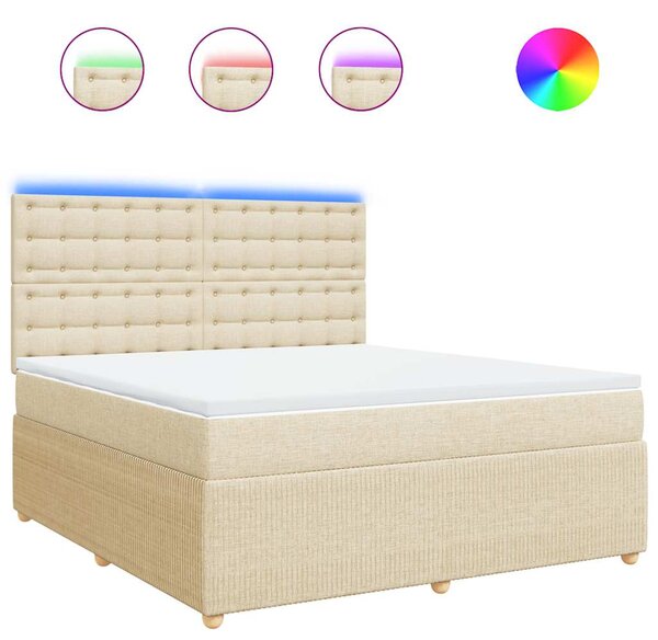 Box spring postel s matrací krémová 180x200 cm textil 3294454