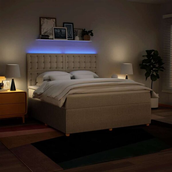 Box spring postel s matrací krémová 180x200 cm textil 3294454