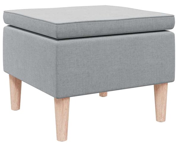 Stolička s dřevěnými nohami světle šedá textil 329446