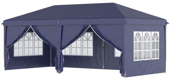 Outsunny Pavilon 6x3m Stabilní Zimní Přístřešek pro Zahradu, Party Stan s Bočními Panely a Okny, Dveřmi, Taškou pro Kempování a Zahradní Festival, Mod