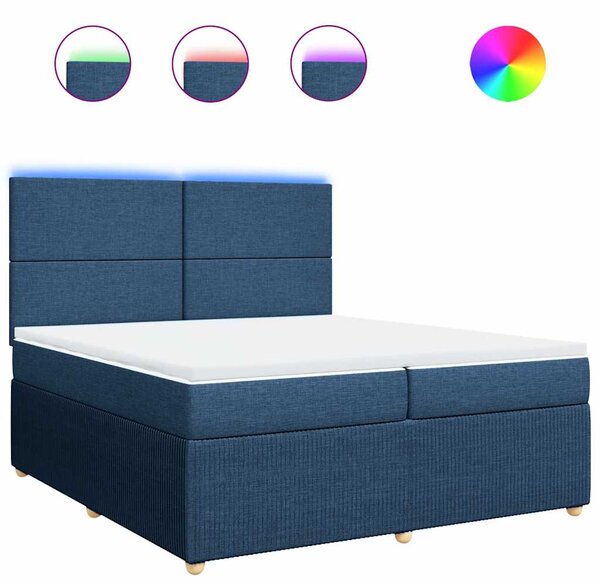 Box spring postel s matrací modrá 200x200 cm textil 3294462